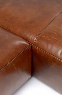 Narożnik Cubetto 270x170 Cm Brązowy Skóra Naturalna - Prawy