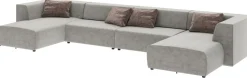 Narożnik Duży Do Salonu Modułowy W Kształcie U 434x182 Cm Szary