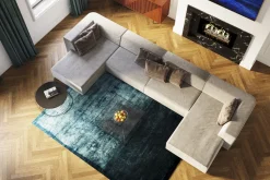 Narożnik Duży Do Salonu Modułowy W Kształcie U 434x182 Cm Szary