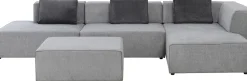 Narożnik Duży Modułowy Szary 357x182 Cm Prawy