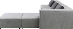 Narożnik Duży Modułowy Szary 357x182 Cm Prawy