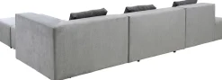 Narożnik Duży Modułowy Szary 357x182 Cm Prawy