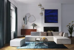 Narożnik Duży Modułowy Szary 357x182 Cm Prawy