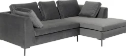 Narożnik Gianni Small Velvet 270x167 Cm Szary Prawy
