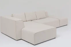 Narożnik Infinity Ottomane 306x182 Cm Kremowy Lewy