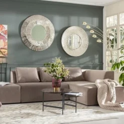 Narożnik Infinity Velvet 302x182 Cm Taupe Prawy