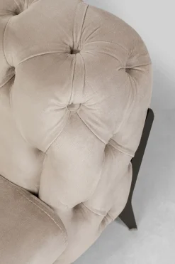 Narożnik Lewy Welurowy Pikowany Taupe Glamour 240x180 Cm Nogi Czarne