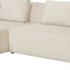 Narożnik Modułowy Sztruksowy Kremowy Lewy 306x182 Cm