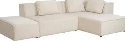 Narożnik Modułowy Sztruksowy Kremowy Prawy 306x182 Cm