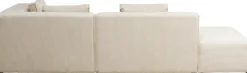 Narożnik Modułowy Sztruksowy Kremowy Prawy 306x182 Cm