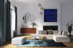 Narożnik Modułowy Tapicerowany 306x182 Cm Szary