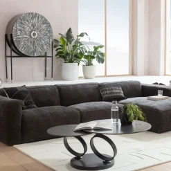 Narożnik Modułowy Tapicerowany Szary Prawy 335x170 Cm
