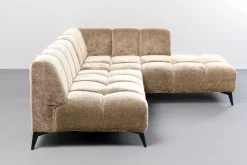 Narożnik Prawy Kremowy Nogi Czarne 250x200 Cm