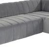 Narożnik Welurowy Prawy 285x185 Cm Kolor Tytanowy