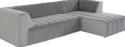Narożnik Welurowy Prawy 285x185 Cm Kolor Tytanowy