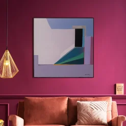 Obraz Abstrakcyjne Kształty Fioletowy 113x113 Cm
