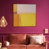 Obraz Abstrakcyjne Kształty żółty 113x113 Cm