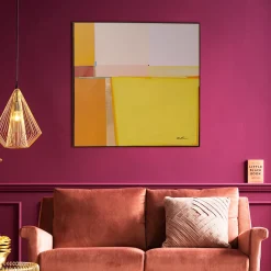 Obraz Abstrakcyjne Kształty żółty 113x113 Cm