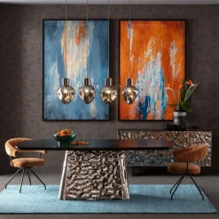 Obraz Abstrakcyjny Do Salonu Niebieski Duży 120x180 Cm