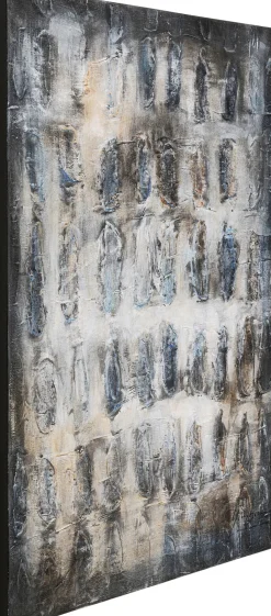 Obraz Abstrakcyjny Do Salonu Szary 90x120 Cm