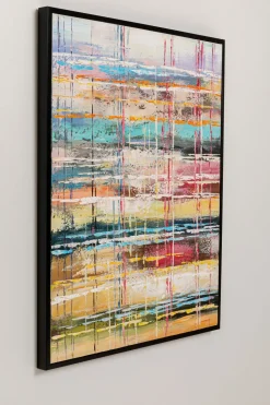 Obraz Abstrakcyjny Kolorowy Z Czarną Ramą 80x100 Cm
