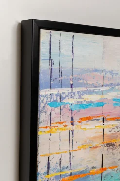 Obraz Abstrakcyjny Kolorowy Z Czarną Ramą 80x100 Cm