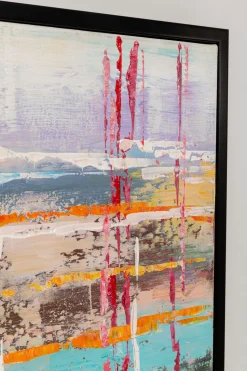 Obraz Abstrakcyjny Kolorowy Z Czarną Ramą 80x100 Cm