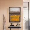 Obraz Abstrakcyjny Ręcznie Malowany żółty 90x120 Cm