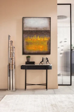 Obraz Abstrakcyjny Ręcznie Malowany żółty 90x120 Cm