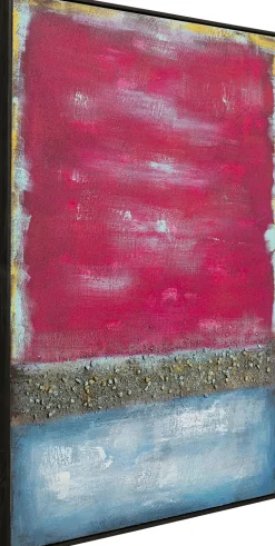 Obraz Abstrakcyjny Ręcznie Malowany Czerwony 90x120 Cm