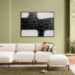 Obraz Czarno-biały Abstrakcja Farby Akrylowe 120x90 Cm