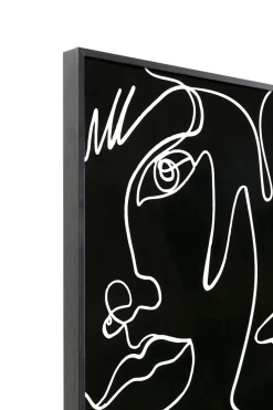 Obraz Czarno-biały Twarze Abstrakcyjne Rama Z Aluminium 150x100 Cm