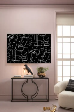 Obraz Czarno-biały Twarze Abstrakcyjne Rama Z Aluminium 150x100 Cm