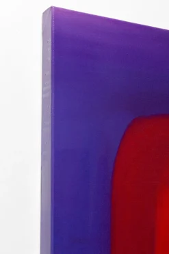 Obraz Czerwono-niebieski Płótno Bawełniane Prostokąty 120x160 Cm