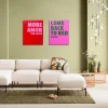 Obraz Czerwony Z Różowym Napisem More Amor Por Favor 40x50 Cm