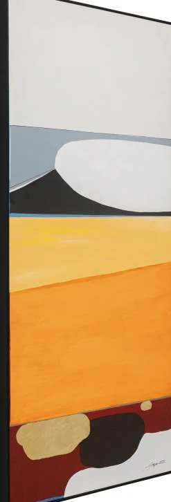 Obraz Do Salonu Abstrakcyjny Pomarańczowy 73x143 Cm