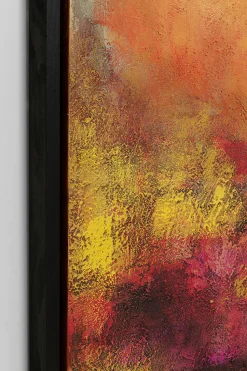 Obraz Do Salonu Duży Ręcznie Malowany Odcienie Czerwieni 125x215 Cm