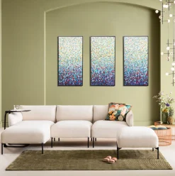 Obraz 3-elementowy Kolorowy Do Salonu Ręcznie Malowane Detale 240x160 Cm