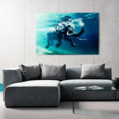 Obraz Glass Swimming Elephant 180x120 Cm Kolorowy