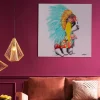 Obraz Headdress Dog 80x80 Cm Kolorowy