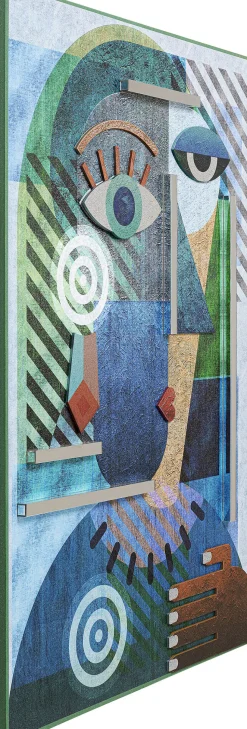 Obraz Kolorowy Abstrakcyjna Twarz 100x150 Cm Ręczne Wykonanie