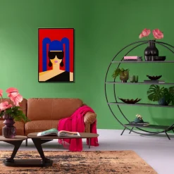 Obraz Kolorowy Do Salonu Dziewczyna W Okularach 60x90 Cm