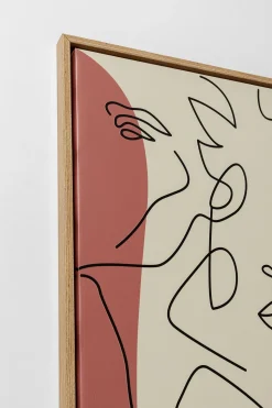 Obraz 3-kolorowy Twarze Abstrakcyjne Rama W Kolorze Naturalnym 90x120 Cm