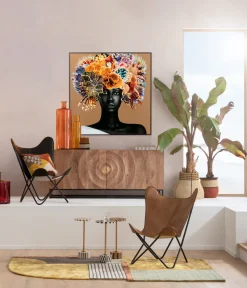Obraz Kwadratowy Kolorowy Rama Czarna Z Aluminium 120x120 Cm