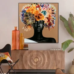 Obraz Kwadratowy Kolorowy Rama Czarna Z Aluminium 120x120 Cm