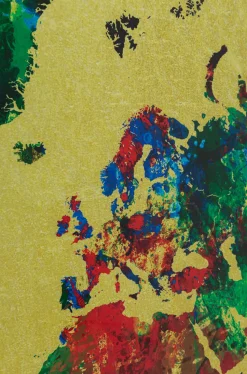 Obraz Metallic Colourful Map 150x100 Cm Kolorowy