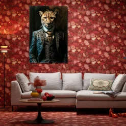 Obraz Szklany Duży 100x150 Cm Motyw Zwierzęcy Pan Gepard