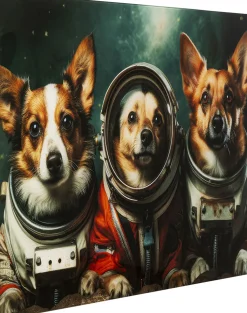 Obraz Szklany Kolorowy 80x60 Cm Psy Astronauci