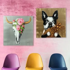 Obraz Touched Dog With Pineapple 80x80 Cm