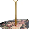 Patera Stalowa Z Uchwytem Motyw Kwiatowy 27x23 Cm